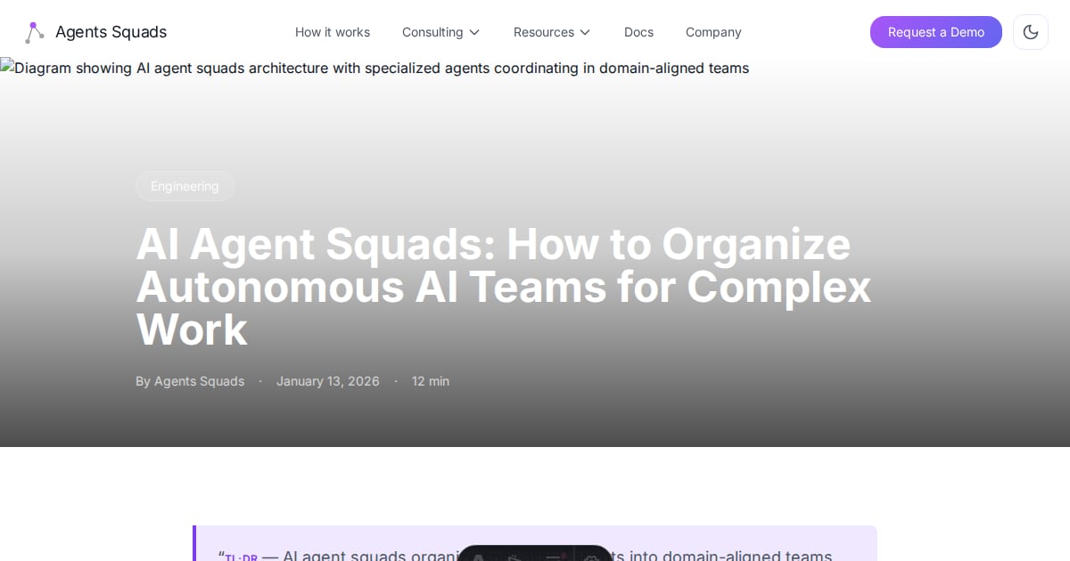 AI Agent Squads: How to Organize Autonomous AI Teams for Complex Work ...