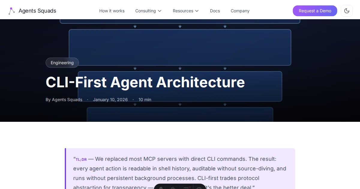 CLI-First Agent Architecture | Agents Squads