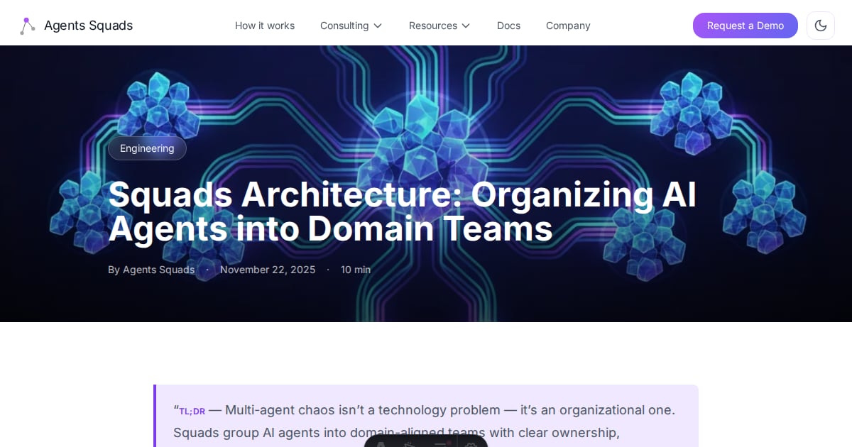 Squads Architecture: Organizing AI Agents into Domain Teams | Agents Squads
