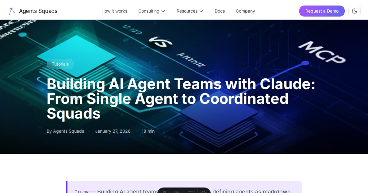 Building AI Agent Teams with Claude: From Single Agent to Coordinated ...