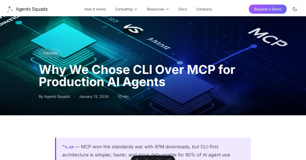 Why We Chose CLI Over MCP for Production AI Agents | Agents Squads